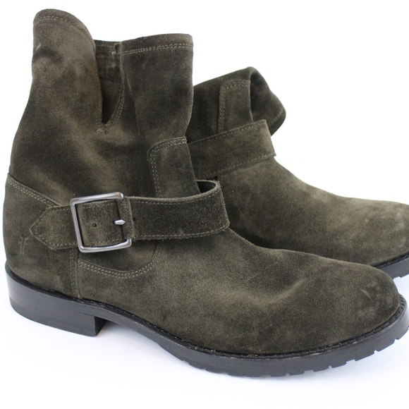 frye green suede boots
